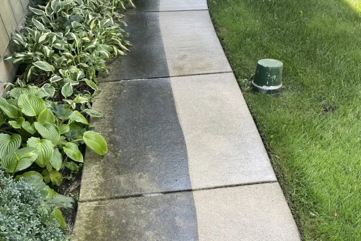 Pressure Washing Brick Sidewalk